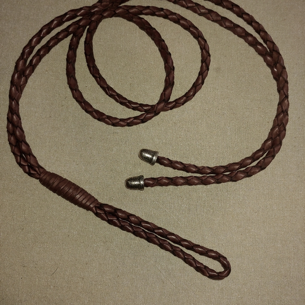 Vintage Brighton Lariat Braided Belt Brown